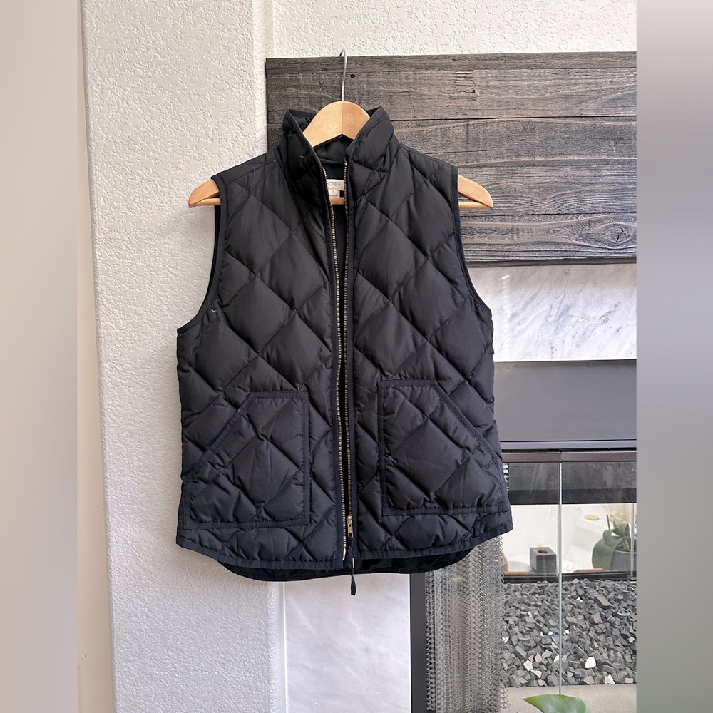 J. Crew Black Quilted Vest